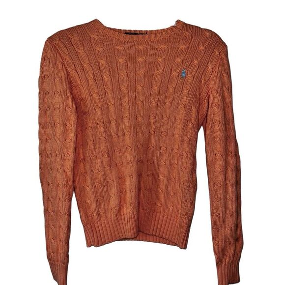 Ralph Lauren Sweaters - Ralph Lauren sherbet orange cable sweater small